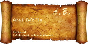 Abel Béla névjegykártya