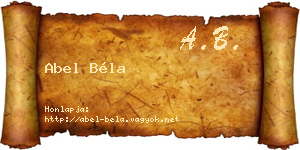 Abel Béla névjegykártya