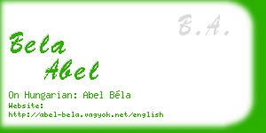 bela abel business card